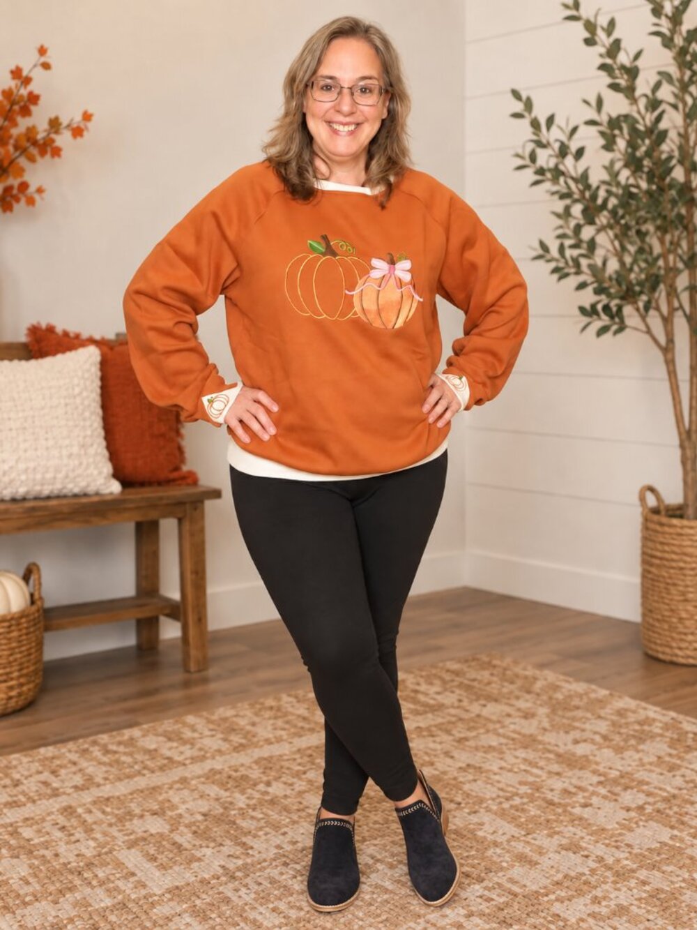 Pumpkin Pop LayerPop™ Embroidered Sweatshirt